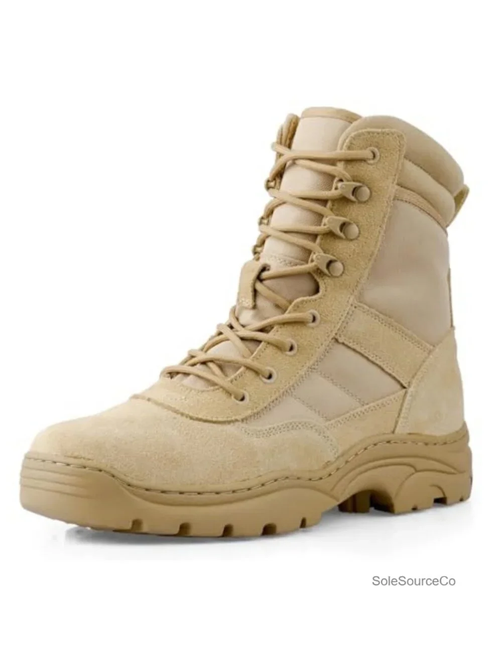 Tactical Military Boots 8in Side Zipper Leather Nylon Men Ankle Support